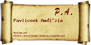 Pavlicsek Amázia névjegykártya